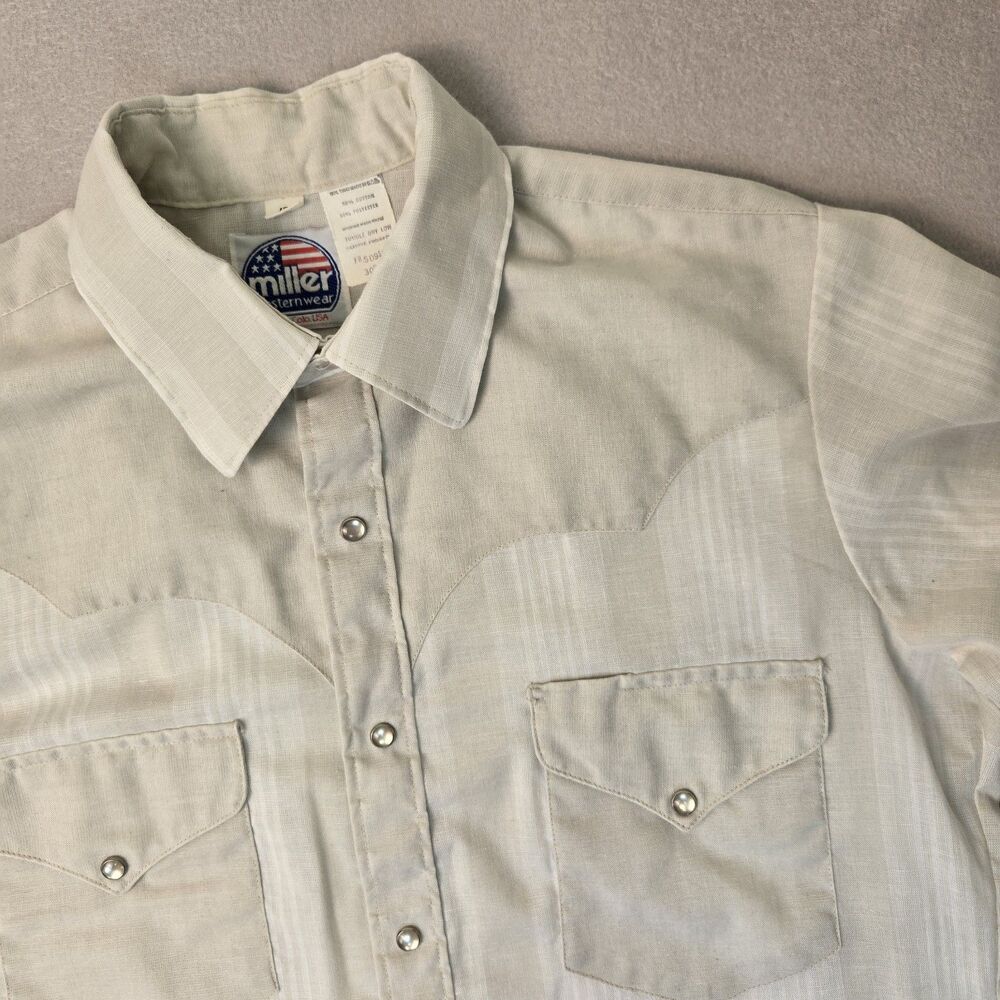Vintage 70s Miller Western Wear Shirt Men's Size Medium 15 Pearl Snap Rancher